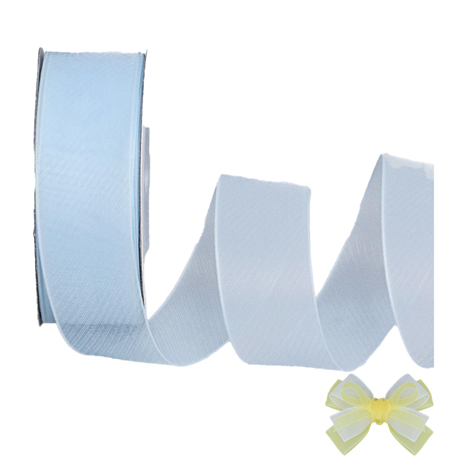 Ruban en tulle de 91,4 m - Ruban décoratif en satin - 1 cm de large - Pour emballage cadeau, décorations de mariage, décorations de fête et travaux manuels