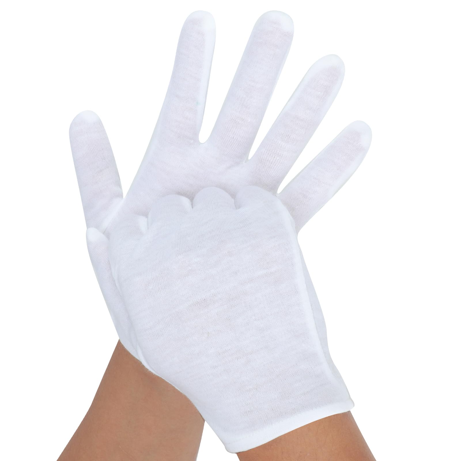 Senkary Lot de 10 paires de gants en coton blanc pour homme et femme, gants de travail en tissu pour la manipulation artistique, la photographie, la photographie, l'inspection de bijoux en pièces de