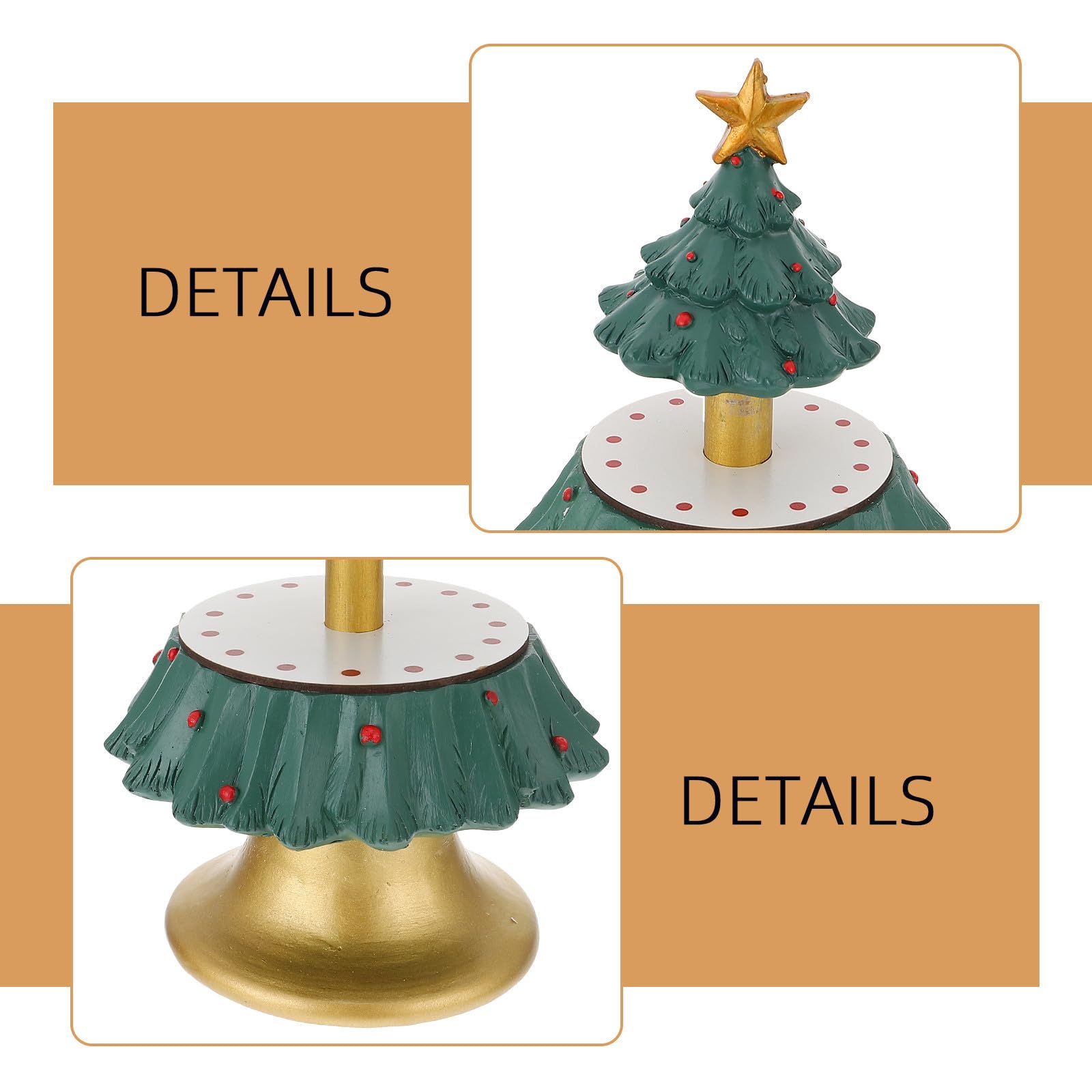 BESPORTBLE Présentoir à Cupcakes Sapin de Noël à Deux Niveaux en Résine