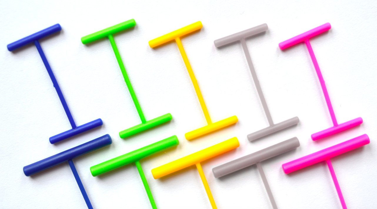 T-Tag Modern Treasury Tags - Plastic Paper Fasteners - 25mm (small) [Pack of 20] (Yellow)