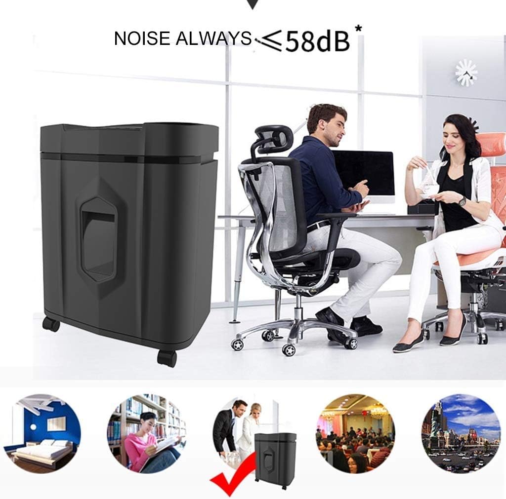JSEIAJB 14-Sheet Micro-Cut Office Paper Shredder with Auto Reverse Jam Prevention Feature and SilentShred Noise Control Technology