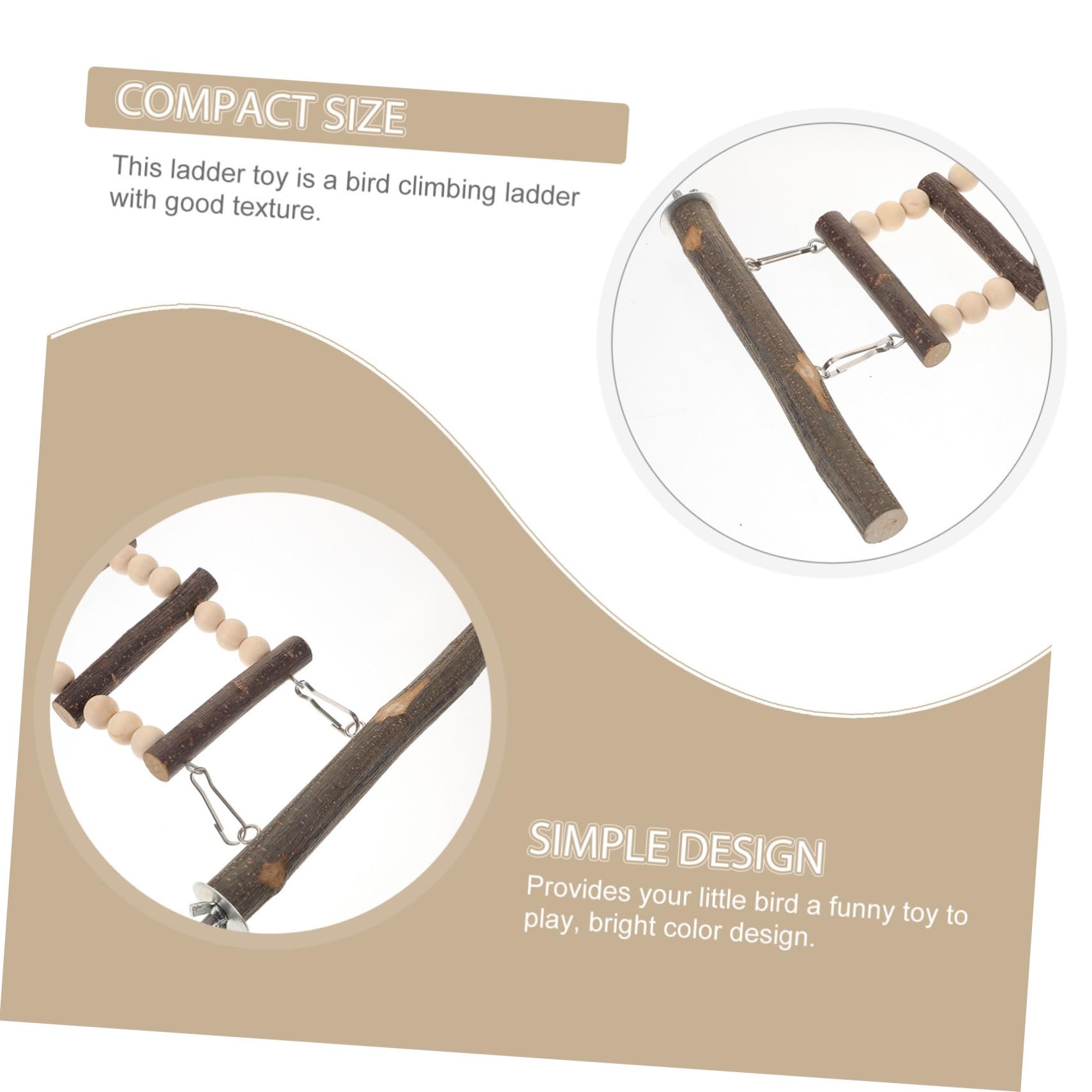 Levemolo Parrot Training Ladder Toy Wooden Bird Climbing Ladder Set for Parakeets