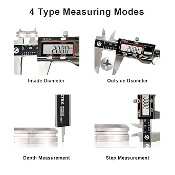 KETOTEK Digital Caliper Measuring Tool, IP54 Waterproof Stainless Steel Electronic Vernier Caliper 6 Inch/150mm Digital Micrometer with Large LCD Screen