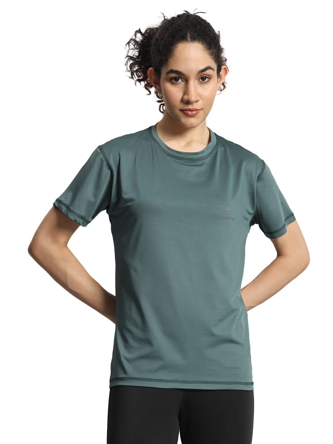 savvy x wear Sports T Shirt for Women Quick Dry Fit Tshirt for Women Gym T Shirts for Women for Casual Wear Workout T Shirts for Women Active Gym Wear for Women Running T-Shirts for Women-picture-12