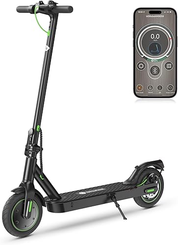 isinwheel Electric Scooter, 17 Miles & 18 MPH(MAX Ver. 22 Miles & 21 MPH) Commuting Electric Scooter, 350W Motor(MAX Ver. 500W) 8.5 10 inch Solid