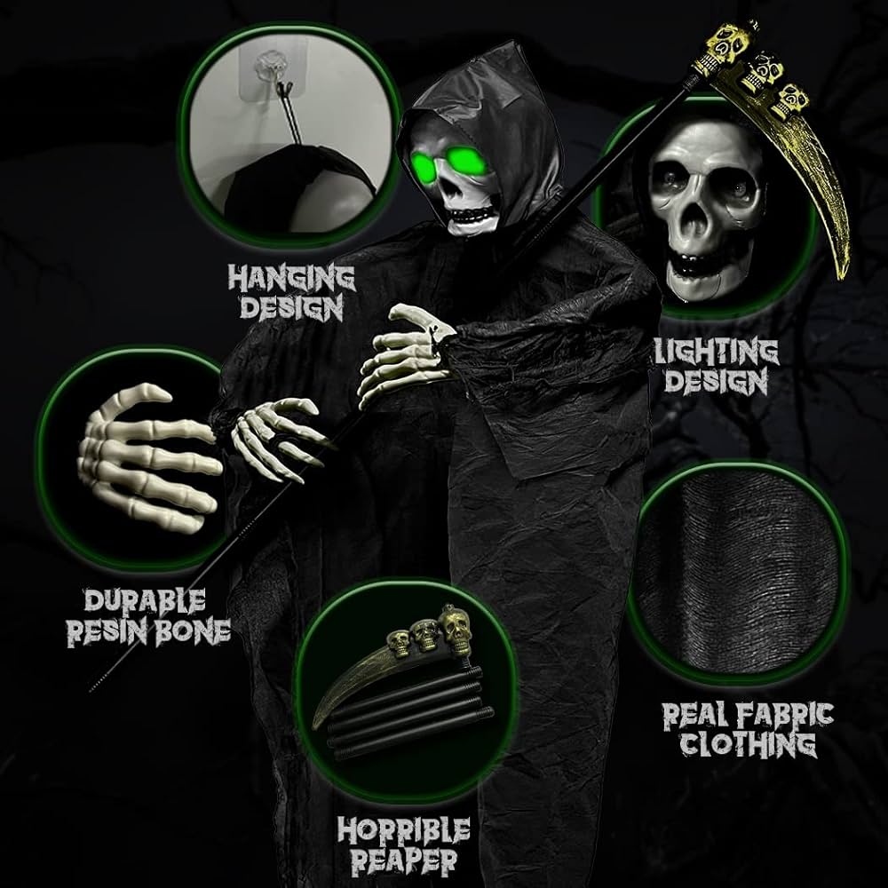 Hängende Sensenmänner Halloween Deko 90x60cm - Gruselige Geister Für Garten & Party