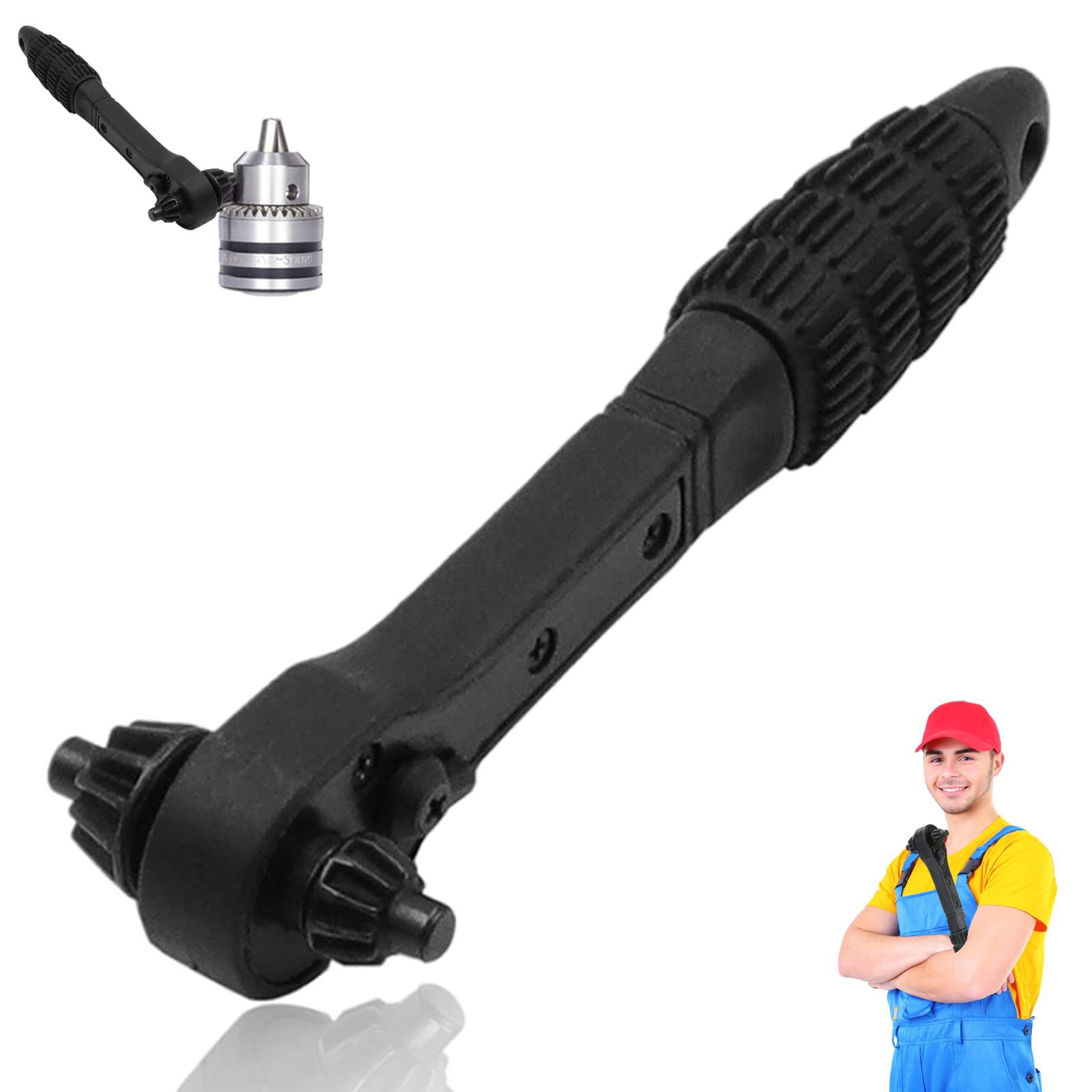 Zller2587 2 In 1 Drill Chuck Ratchet Spanner,Drill Chuck Key,Chuck Key For Electric Drill,Universal Hand Drill Chuck Key,12.7mm,17.5mm Dual-Use Ratchet Spanner,Spanner Ratchet, Multi Universal Power