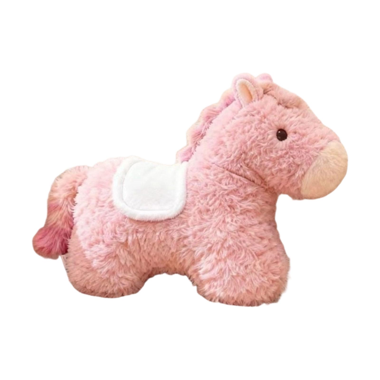 Piceioep Horse Year Animal Cushion Cartoon Horse Shape Furry Throw Pillow PP Cotton Filled Holiday Gifting and Room Decors Soft Furry Throw Pillow