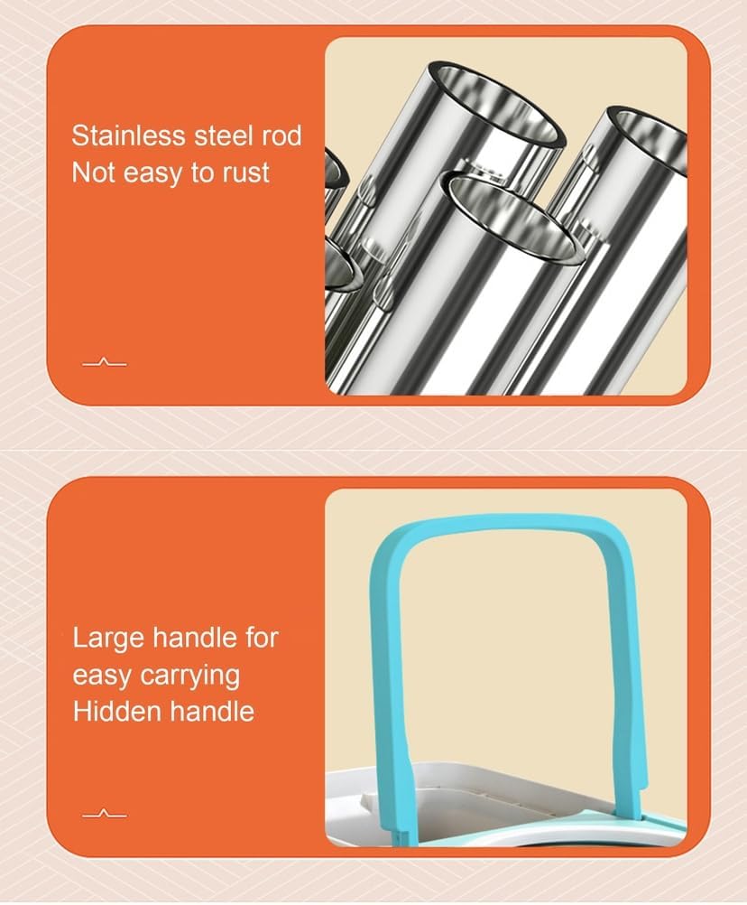 バケツ付き回転モップ、ツインパワー絞りシステム、セルフクリーニング＆自動脱水フットペダル、家庭用効率的な床クリーナー