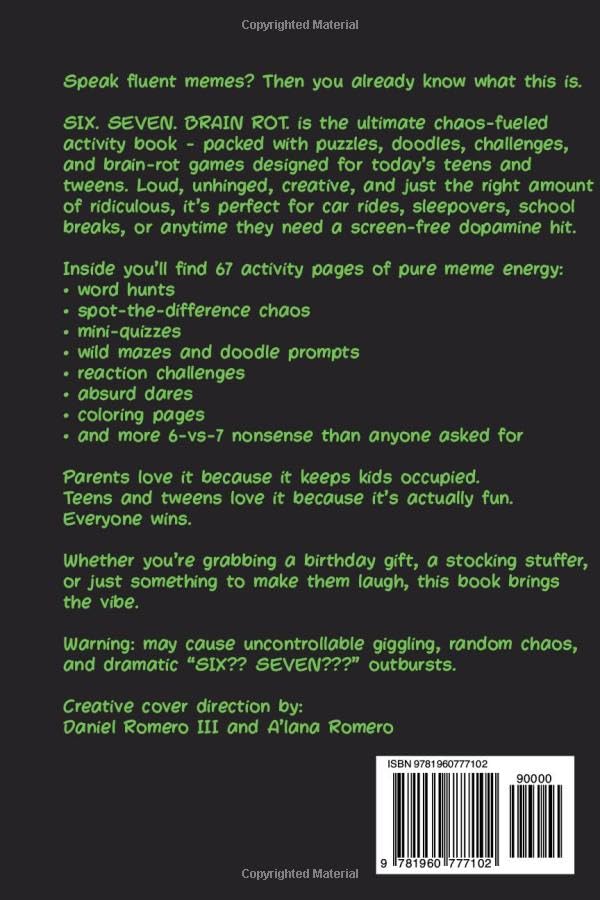 SIX. SEVEN. BRAIN ROT.: The Ultimate Meme Activity Book for Teens and Tweens - Puzzles, Games, Challenges, and Brain Rot Fun (Fun Gift Idea) - Image 2