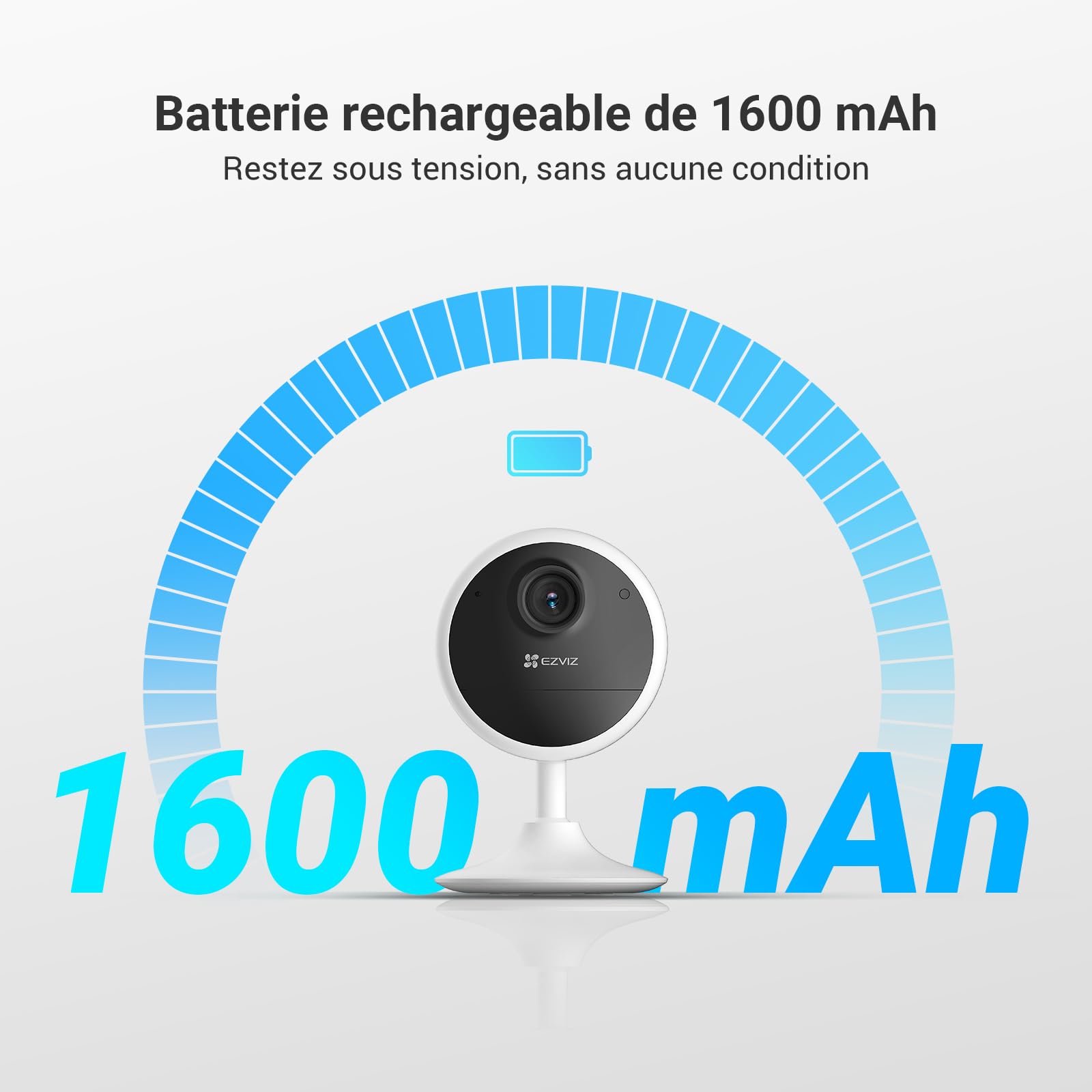 EZVIZ CB1 1080P Camera Surveillance WiFi Intérieur sans Fil sur Batterie 1600mAh, Caméra Bébé WiFi 2.4Ghz, Détection de Personne, 5m Vision Nocturne, Audio Bidirectionnel, Type C, Magnetic Mount