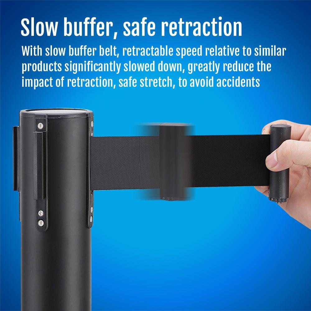 Yaheetech Barrière de Guidage Rétractable 6 Poteaux avec Corde 2M Système de Balisage