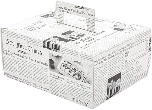 Miniatura 2 de Restaurantware Cater Tek - Cajas de alimentos de 9 x 7 x 3 pulgadas, 100 recipientes de alimentos resistentes a la grasa para llevar, con asa, papel