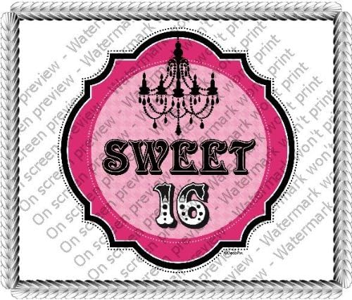 8" Round ~ Sweet 16 Chandeliers Birthday ~ Edible Image Cake/Cupcake Topper!!!