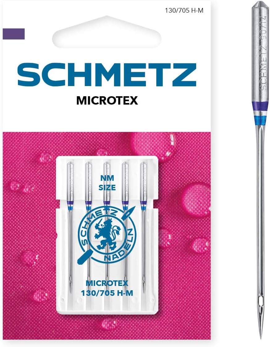 SCHMETZ | 5 Sewing Machine Needles | Microtex | 130/705 H-M | Size 80/12 | Suitable for Particularly Dense or fine Fabrics