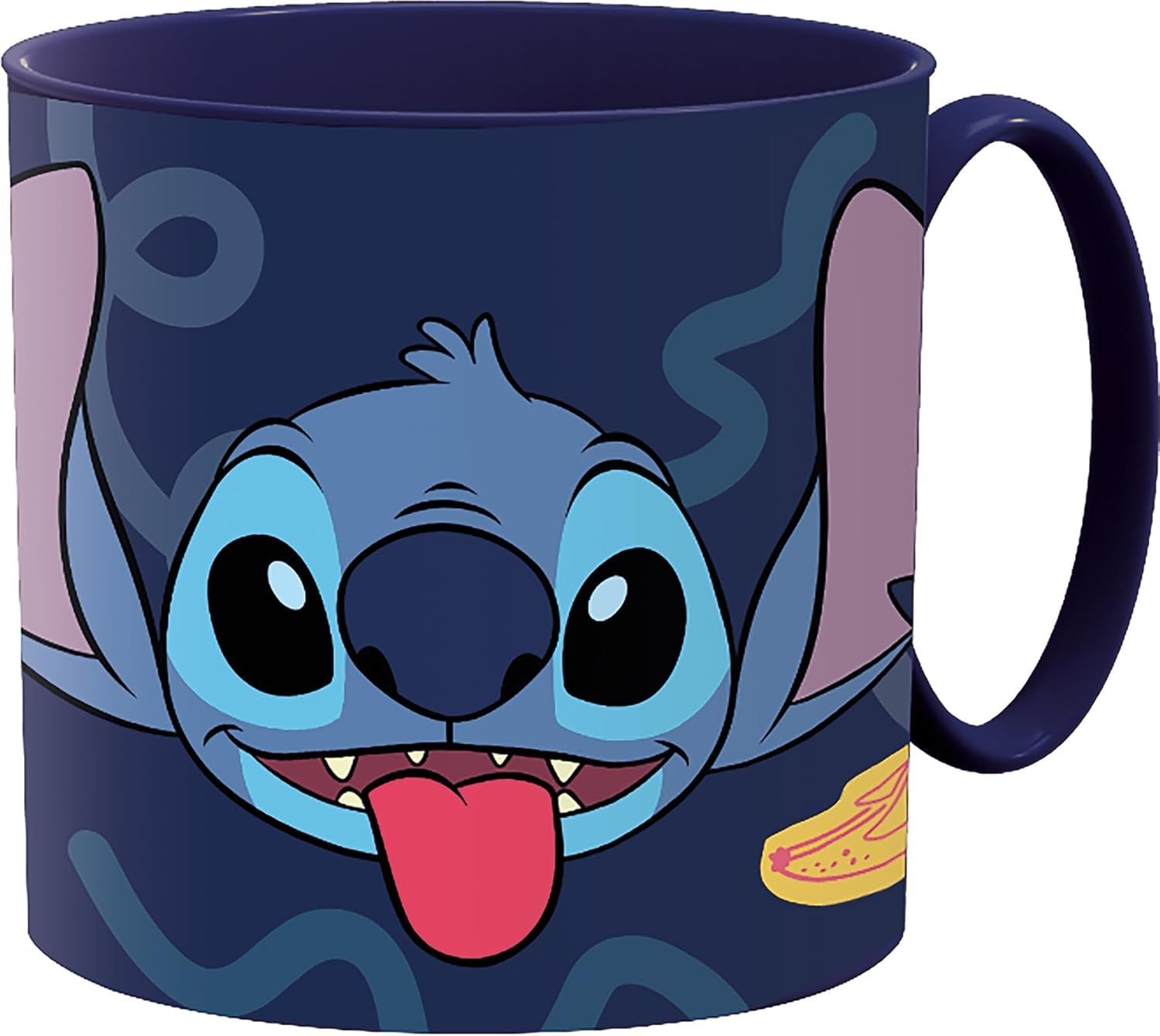 Golddunes Kids Plastic Mug, 265ml, Cartoon Character Design, with Handle, Microwave Safe, Reusable, for Ages 4 and Above, 7.5cm (Stitch) — image 1