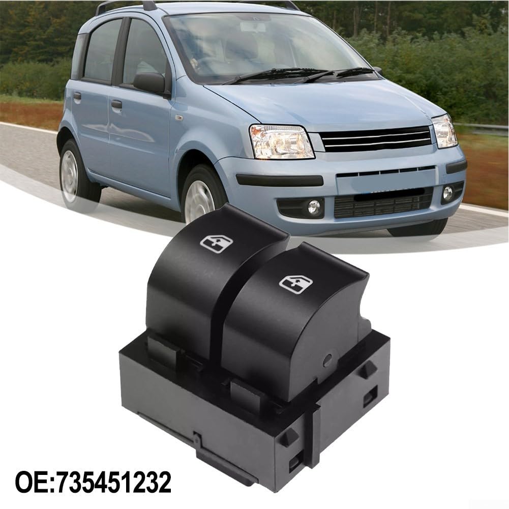 Interruttore alzacristalli elettrico 735451232 per Fiat Grande Punto Panda Doblo 2005-2008 ABS Nero Ricambio Interruttore di Controllo Interno