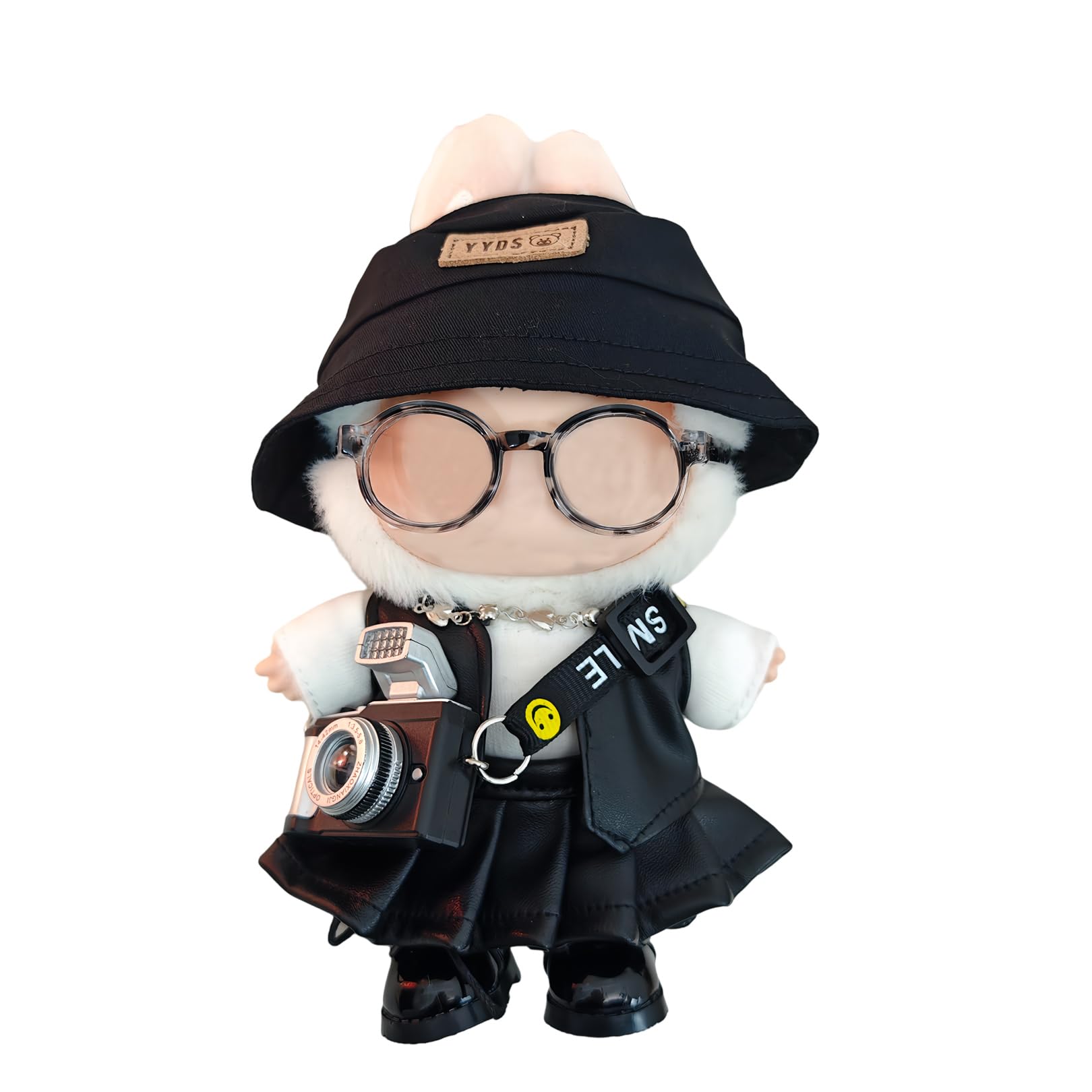 Mrwtesio Doll Clothes for Lububu, Premium 8-Piece Lububu Outfits Set, 7 Inch Lububu Clothing Accessories (No Doll) (Black C)