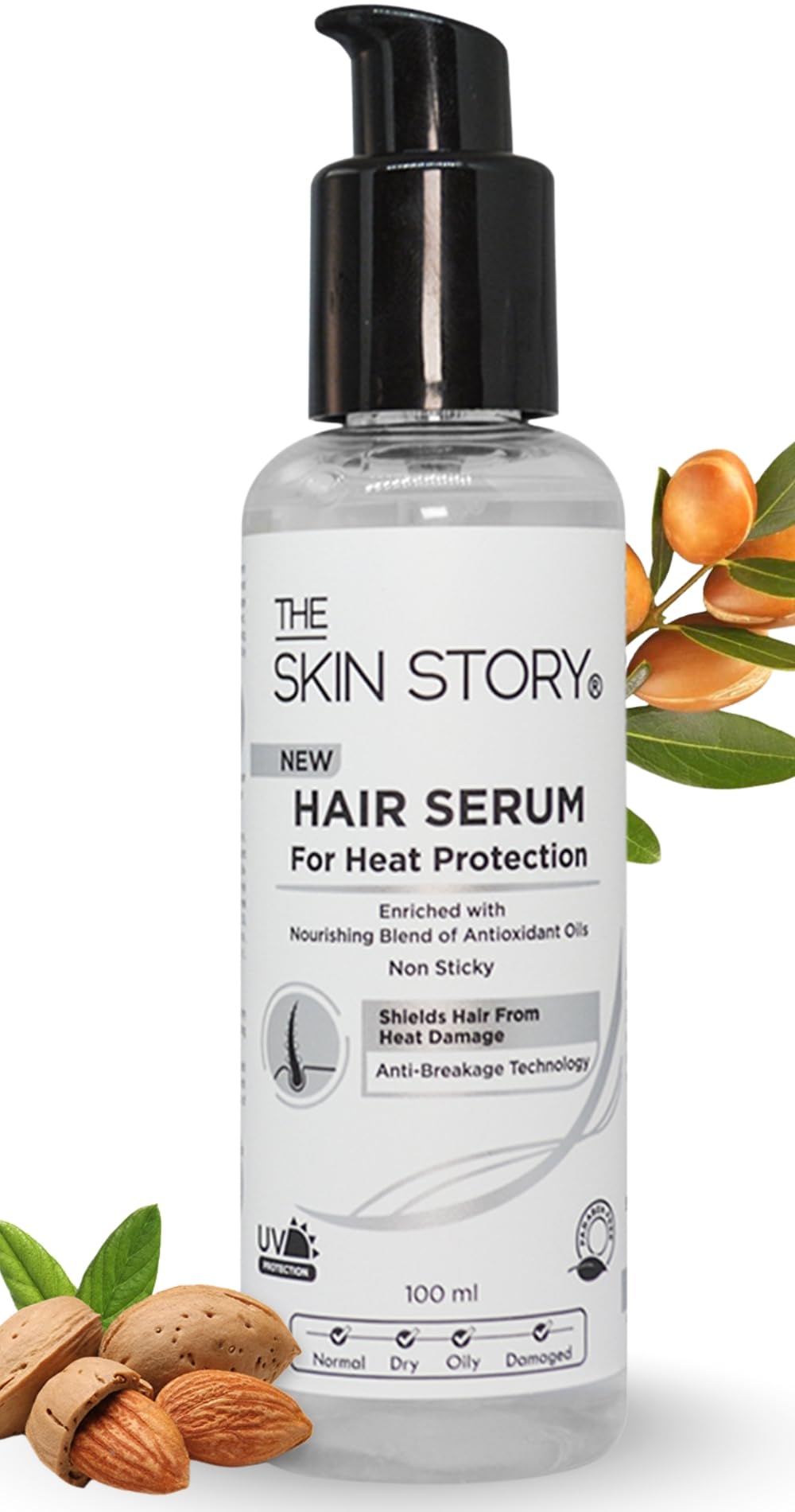 The Skin Story Heat Protection Serum | Protects Hair Up To 250°C | UV Protection | Anti-Frizz | Hair Shield | Reduces Damage | Paraben-Free | Instant Shine, Smooth, Soft, Silky | 100ml-image-33