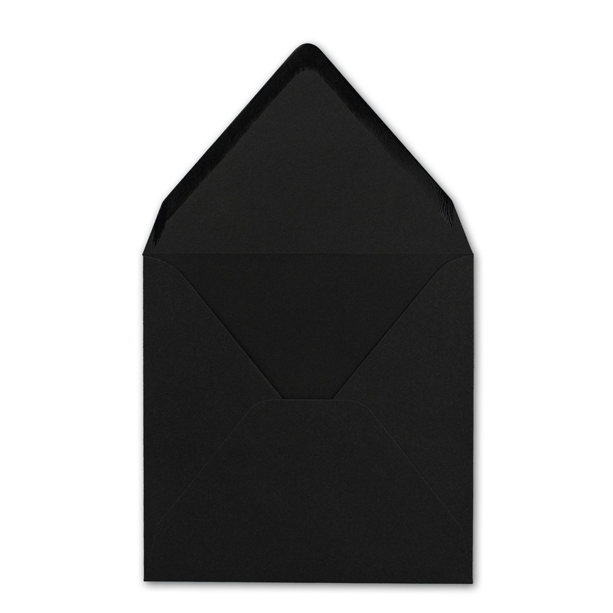 150x Quadratische Briefumschläge in Schwarz - 15,5 x 15,5 cm - ohne Fenster, mit Nassklebung - 110 g/m² - Für Einladungskarten zu Hochzeit, Geburtstag und mehr - Serie FarbenFroh