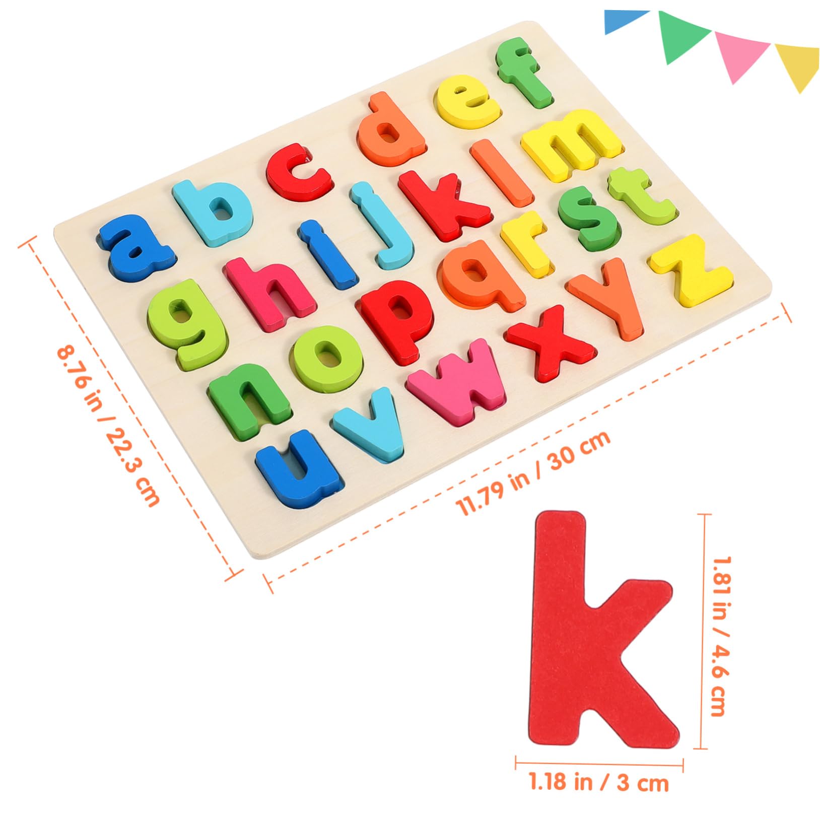 Toyvian Jeu de Puzzles Bois Alphabet Lettres Minuscules pour Garçon Fille Âge Préscolaire 3 Ans et Plus avec Lettres de A à Z Éducatif