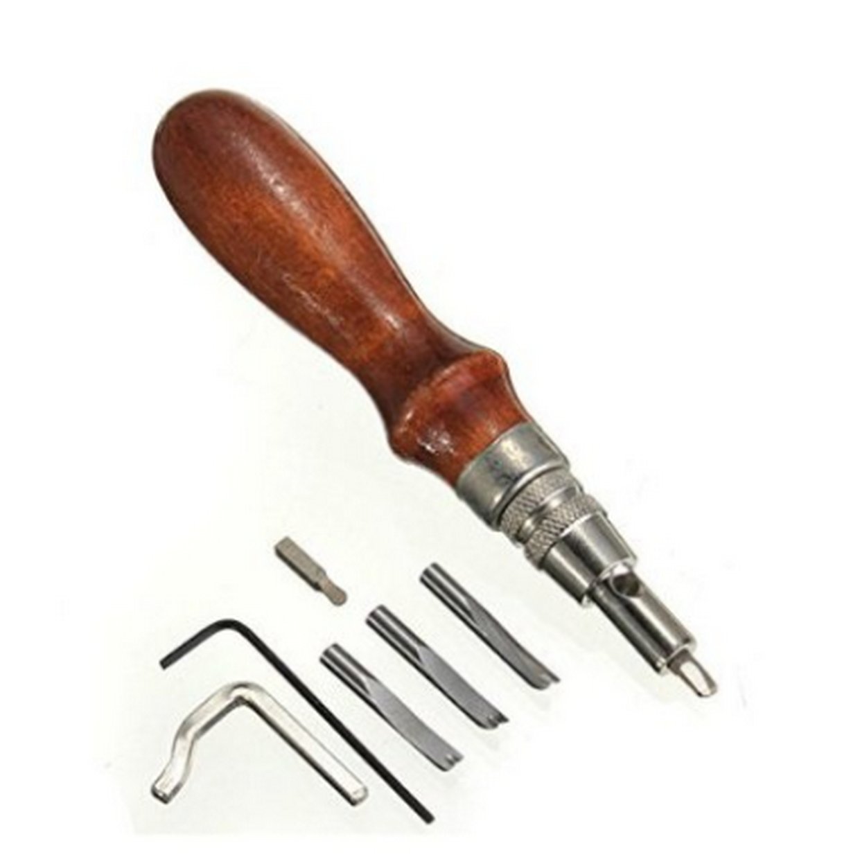 Professional DIY Tools Set 7 in 1 Adjustable Pro Stitching Groover and Creasing Edge Beveler Leathercraft Sets to Sew & Crease Leather