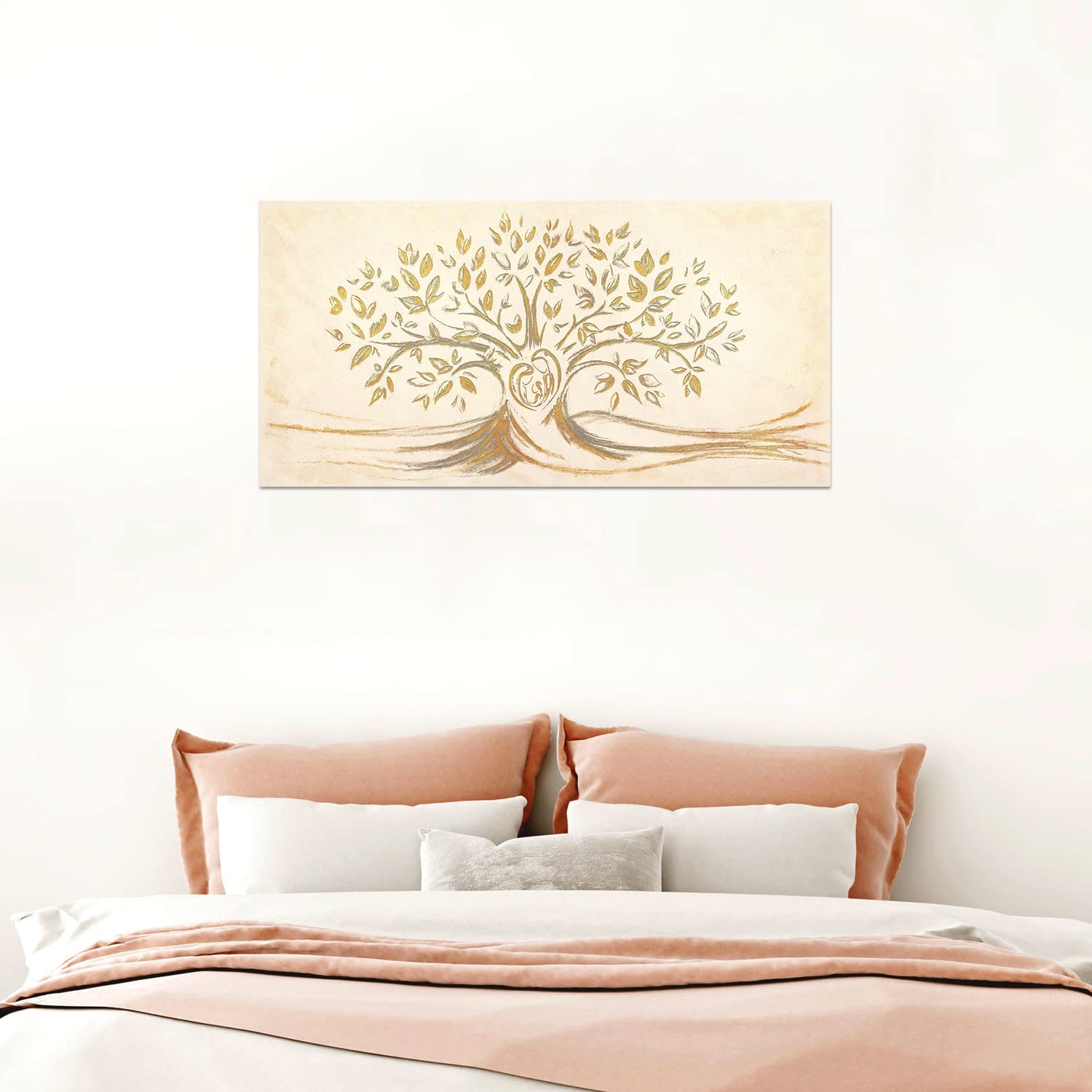 Quadro Sacra Famiglia E Albero Della Vita - Tela Canvas 70x35 Cm, Made In Italy - Foto 9