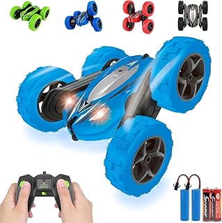 Pup Go 360° Spins Flips RC Stunt Car - Double-Sided 4WD High Speed 2.4GHz Remote Control Racing Car Toy for Children, 360 Degree Roll Rotation with LED Lights, Gift Boys from 3 Years