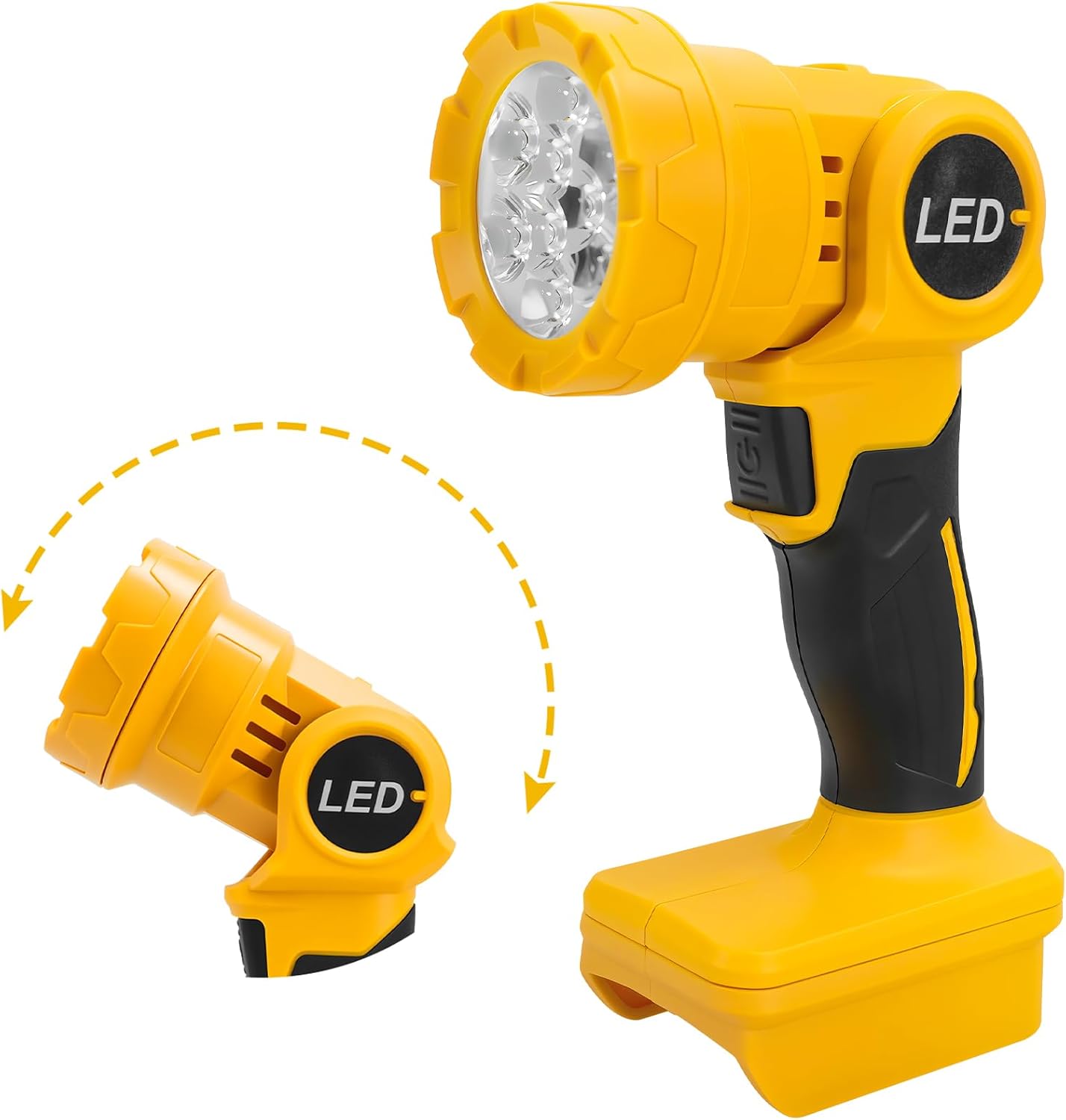 Cordless LED Work Light for Dewalt 20V Max Lithium-ion Battery, 10W 259-500LM Portable Worklight with 140 Degree Pivoting Head, Spotlight for for Workshop, Garage, Car Repairing(Tool Only)