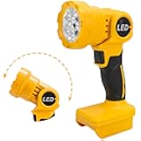 RexLeLXB Cordless LED Work Light for Dewalt 20V Max Lithium-ion Battery, 10W 259-500LM Portable Worklight with 140 Degree Pivoting Head, Spotlight for for Workshop, Garage, Car Repairing(Tool Only)