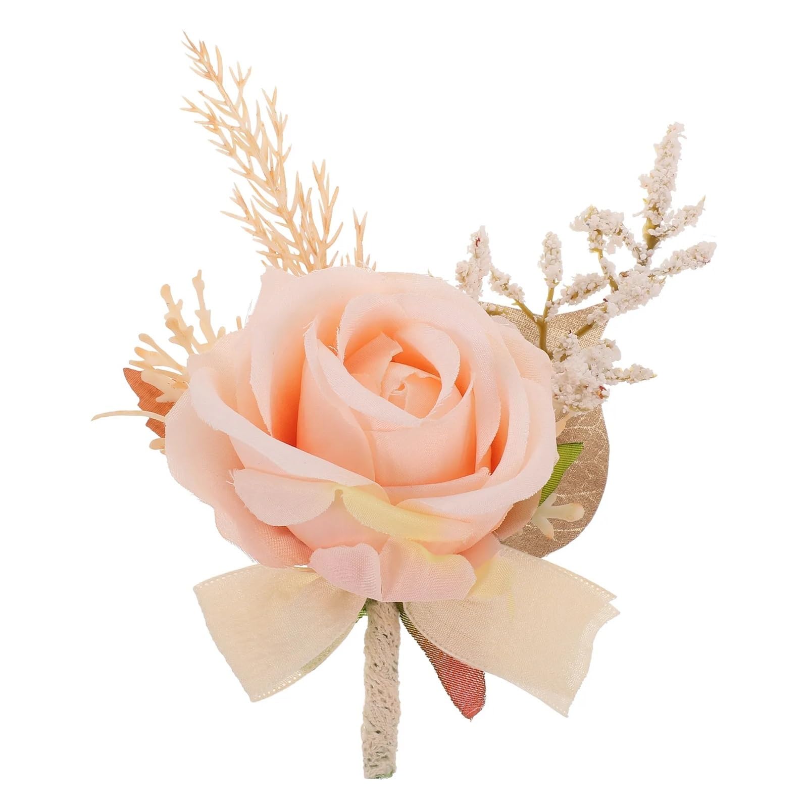 Hzomif Boho Artificial Flower Wedding Corsage 4pcs Boho Wedding Corsage and Boutonniere Set Wrist Corsage Bracelet for Bridesmaids Groom Outdoor Ceremony Photo Prop Artificial