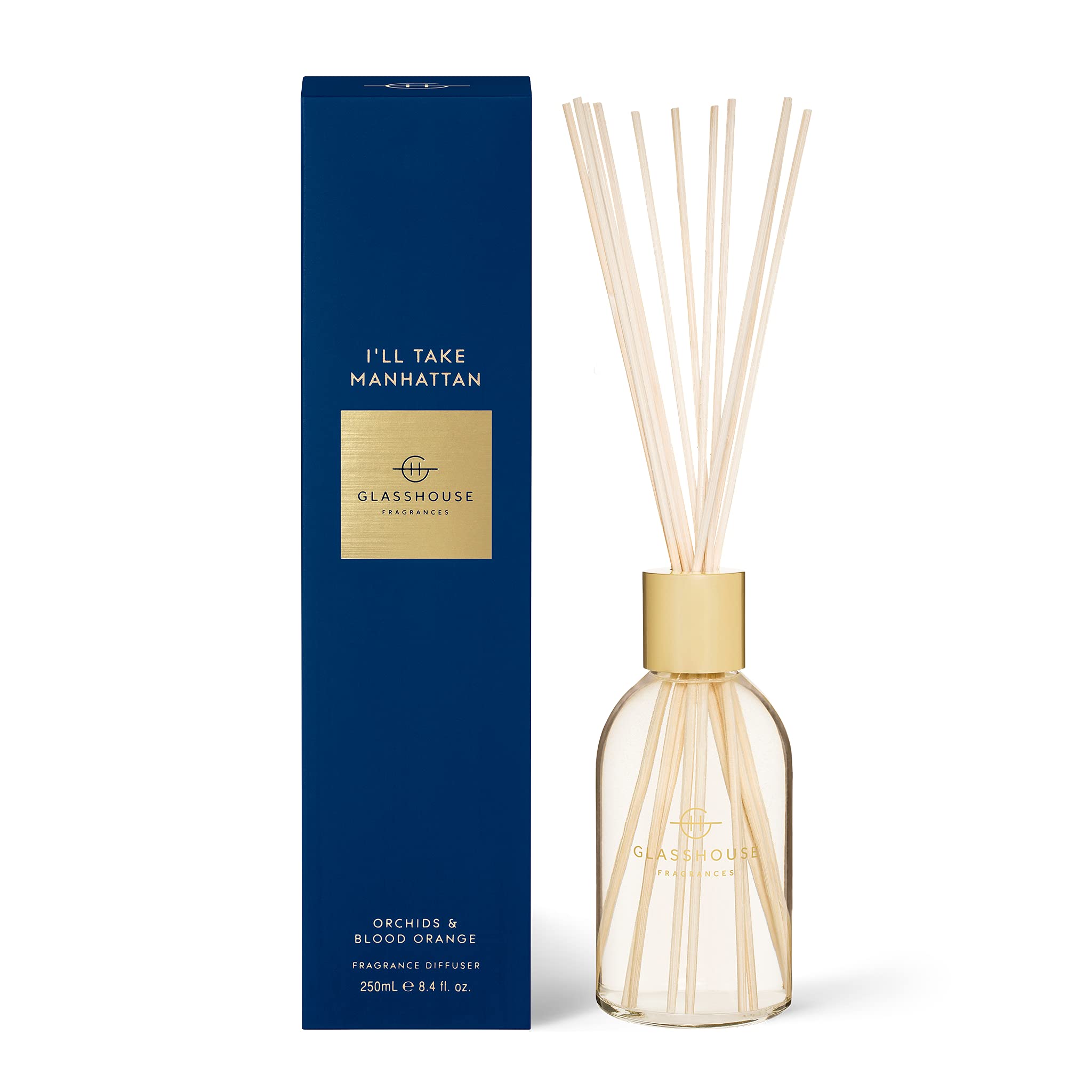 Glasshouse Fragrances I'll Take Manhattan Reed Diffuser, Home Fragrance & Perfume Scented Room Decor
