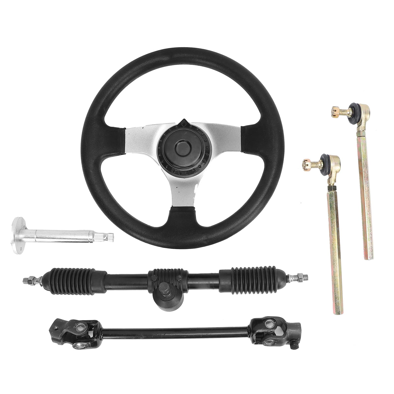 Sterzo Go Kart, Tiranti Regolabili e Cremagliera per Motori da 150-250 cc, Gruppo Direzione di Ricambio per Quad, Buggy, Kart e Veicoli Fuoristrada da Officina Meccanica