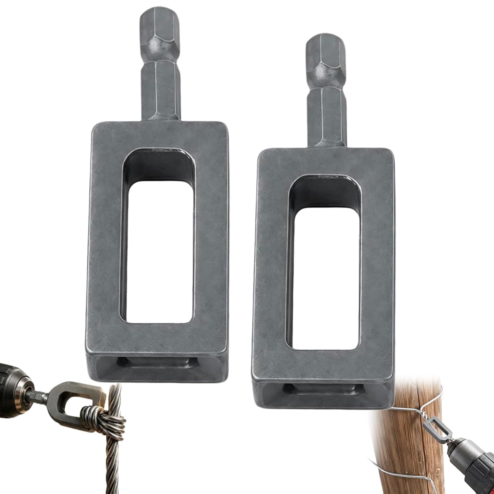 Wire Twister Tool for Drill, Wire Nut Twister, Multifunctional Iron Wire Twister/Knotter with 6mm Hex Shank,Winding Tool & Twisting Sleeve,for Reinforcing and Construction Tie(2A)