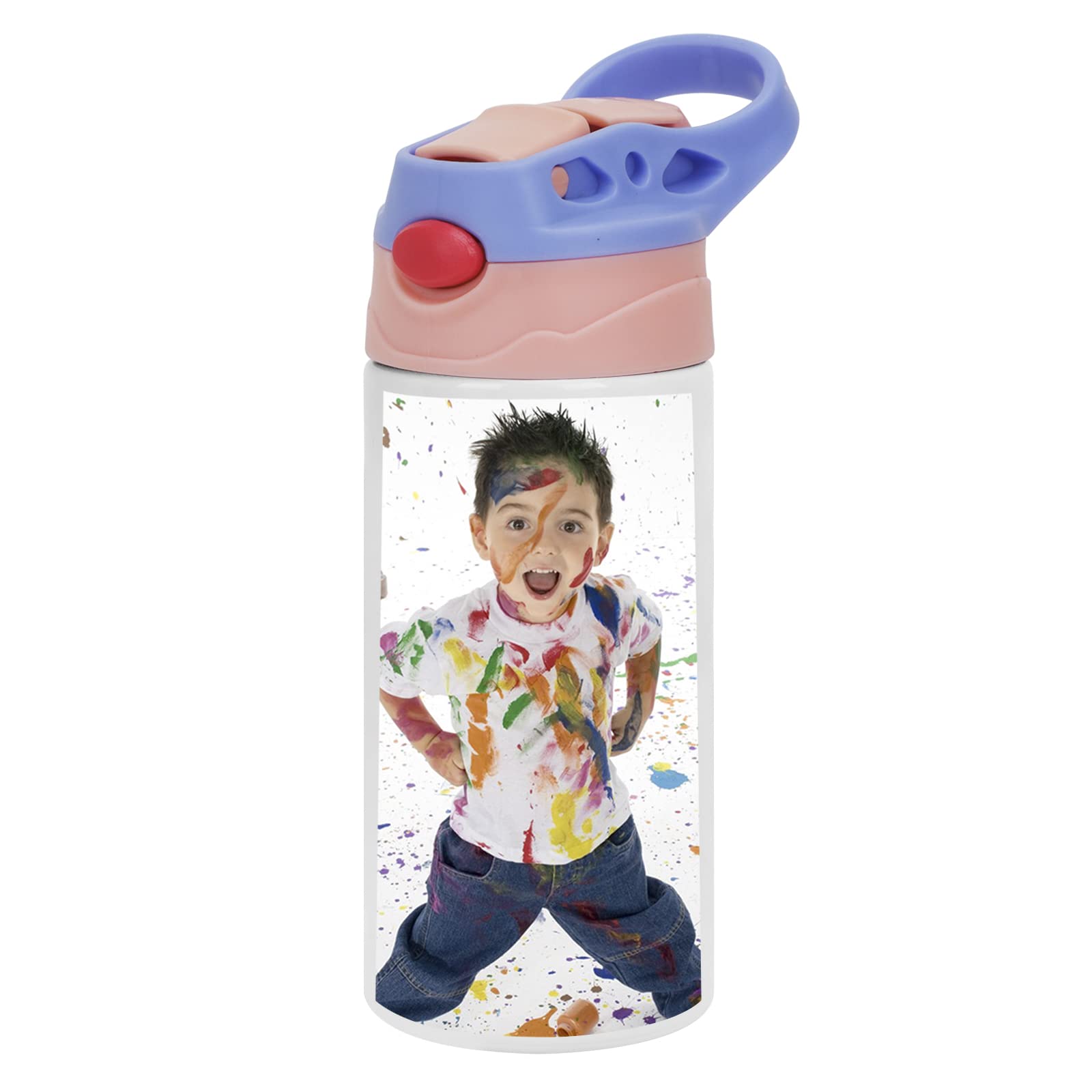 PURFUN Kids Custom Water Bottle with Image Photo Name Text Logo Personalised Stainless Steel Drink Bottle 350ml School