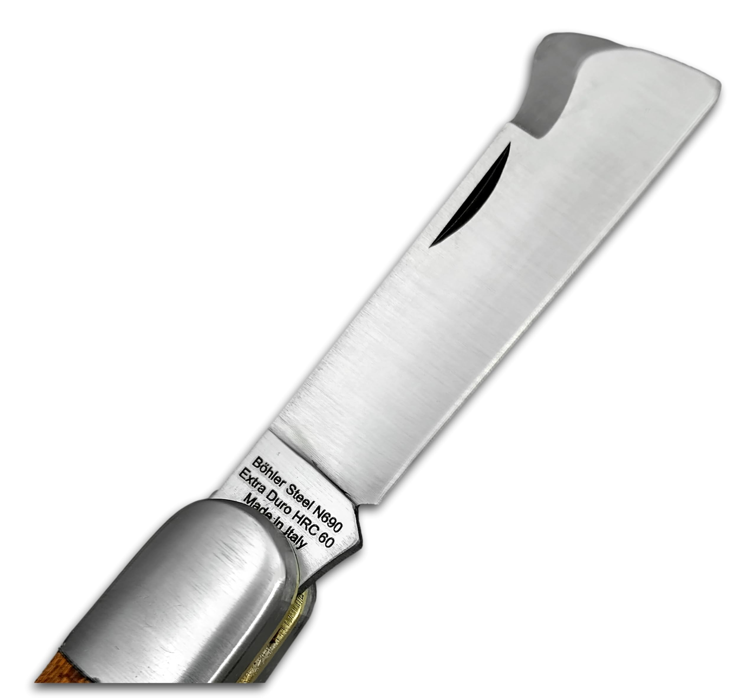 DUE BUOI 203L Coltello da Innesto per Mancini Professionale Alberi da Frutto e Giardinaggio Manico in Mogano e Lama in Acciaio Inossidabile Böhler N690