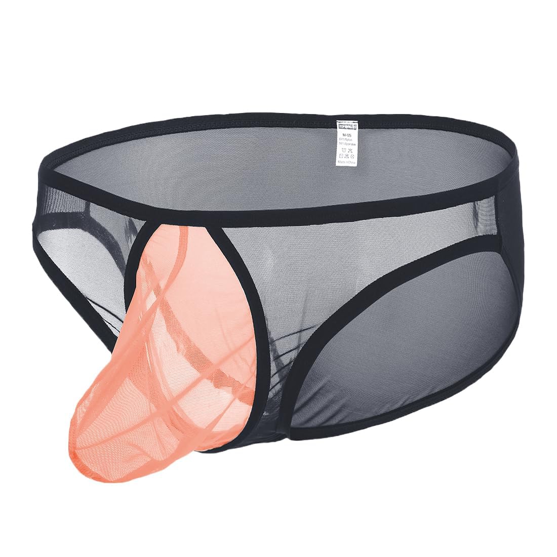 JINSHI Men's Sexy Mesh Breathable Briefs Low Rise See Through Underwear