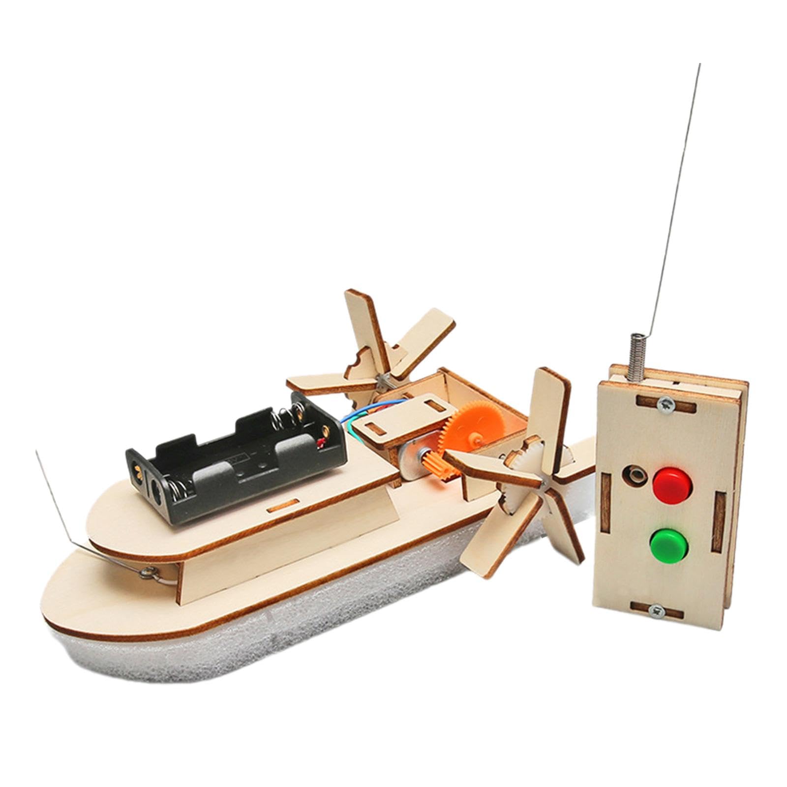 Sharplace DIY Wooden Science Experiment Kits Learning Toy Boat Model Assemble Creative Stem Toys for Children Kids Boys and Girls Teens (Wood Color)