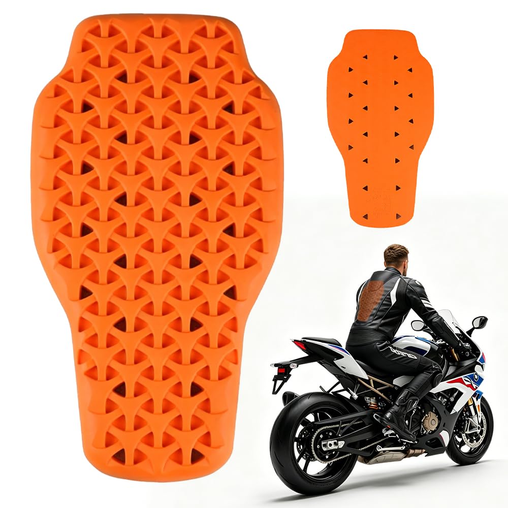 Ochraniacz na plecy na motocykl, 42*23cm Zdejmowana kamizelka ochronna na motocykl, Ochraniacz na plecy na motocykl dla obu płci, pomarańczowy, Ochraniacz na plecy na narty