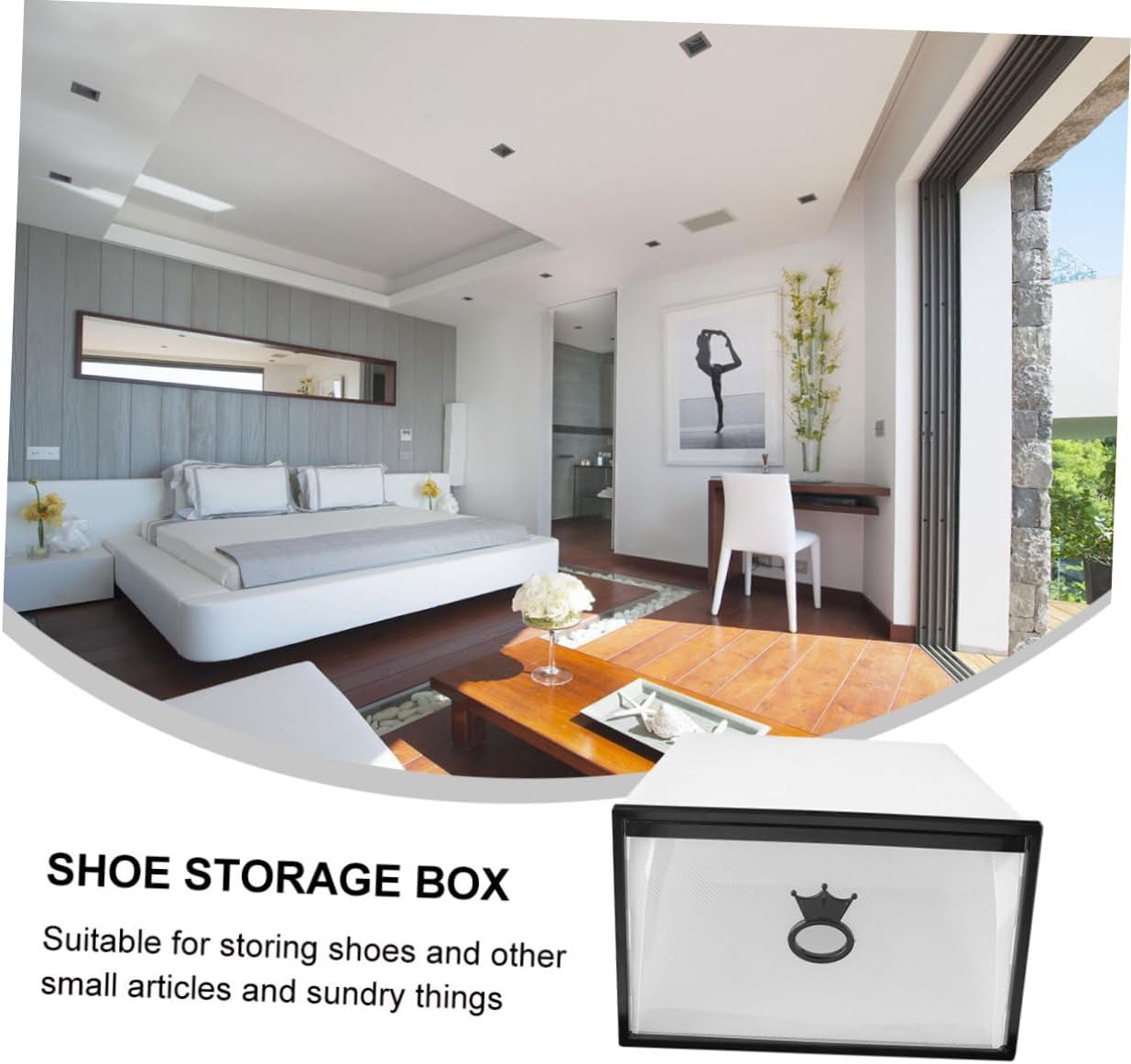 Zerodeko Portable Stackable Shoes Storage Case Transparent Visual Window Plastic Organizer for Shoes Socks and Accessories Drawer Style Easy Assembly Frame Box