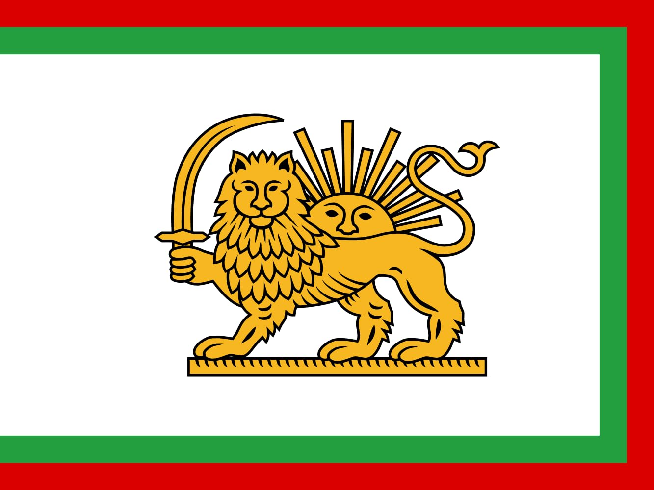 Drapeau XL Qajar Naval Ensign grand format paysage de 2.16m² pour mât extérieur