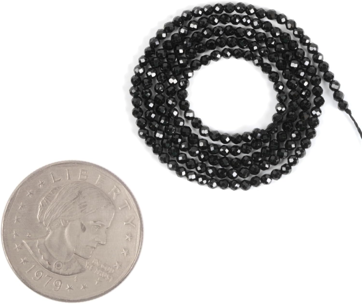 2mm Black Spinel Faceted Gemstone Round Loose Beads Strand 15.5-16" DIY Jewelry Making - Image 3