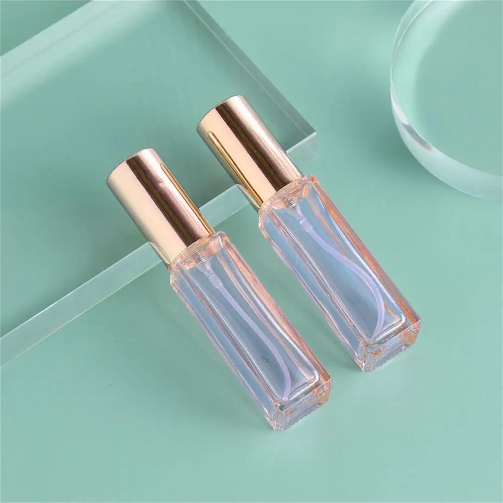 Bottiglia Di Profumo Ricaricabile 3 pezzi flacone spray quadrato colorato portatile 10 ml 20 ml flacone di profumo in vetro a nebbia fine mini flaconi di campione di profumo trasparente da viaggio(Pin