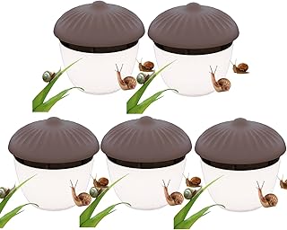 Beer Slug Snail Traps,Garden Snail Slug Trapping Box,Reusable Plastic Snails Traps,Pest Catcher Box,SnailCage Slugs House for Plastic Pest Control Tool Gardeners Gift (5*Brown)