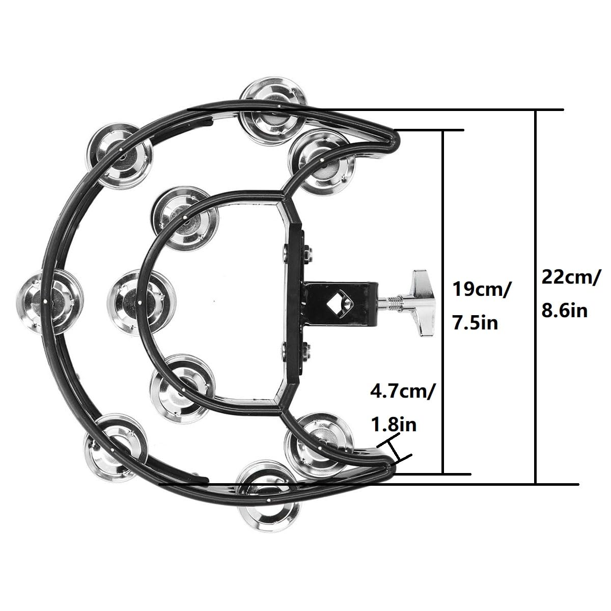 7” Belenou - EMOSYON TAMBOURINE A Amazon.com: TUOREN Hi Hat Tambourine Half Moon Mounted