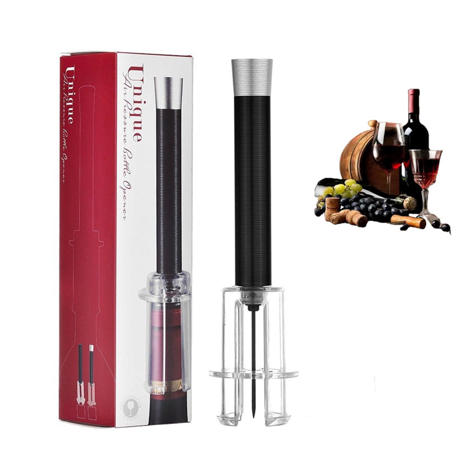 Sacacorchos Vino de Aire a Presión, Abridor de Vino a Bomba Elegante y Práctico Abridor de Botellas con Bomba de Aire a Presión Ideal y Fácil de Usar para Hogar y Restaurantes,Fiesta