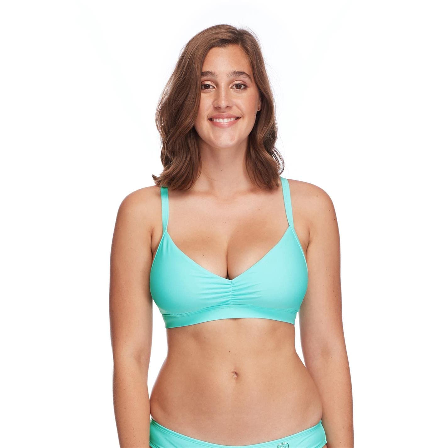 Body Glove Women's Smoothies Drew Solid D, Dd, E, F Cup Bikini Top Swimsuit, Sea Mist, F