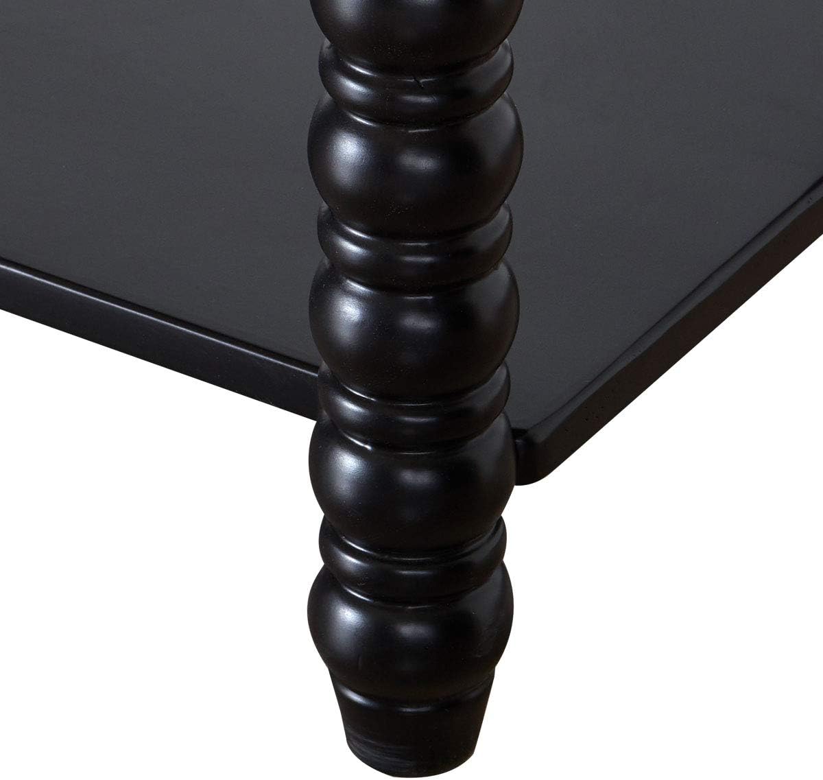 Amazon Brand – Ravenna Home Traditional Solid Pine End Table, 47"H, Black Finish