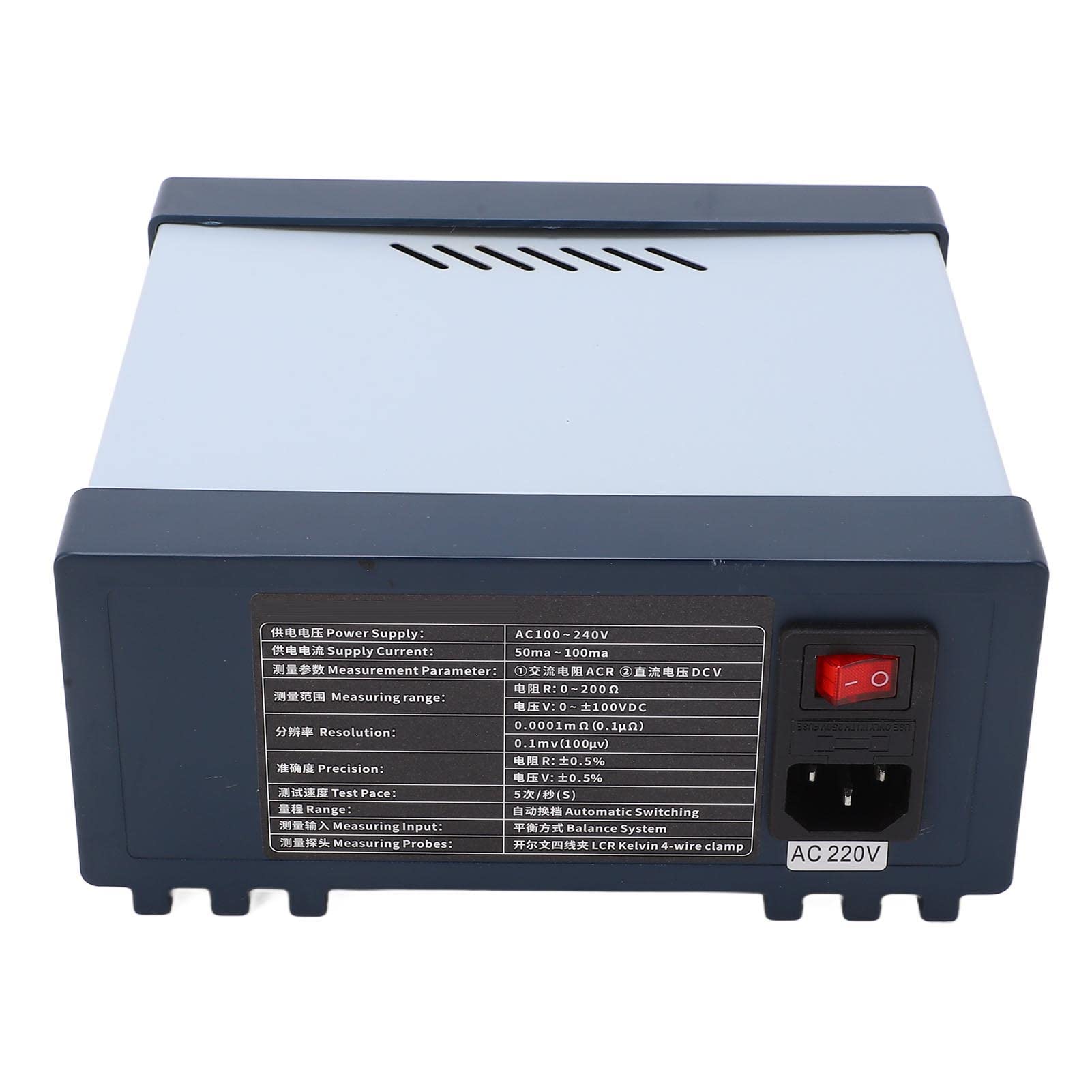 Chrees Tester di Tensione per Batterie Al Litio Misuratore di Resistenza Interna Analizzatore di Resistenza LCD 18 Bit AD Alta Risoluzione 1KHZ Misurazione CA con Morsetto a 4 Fil (Spina europea)