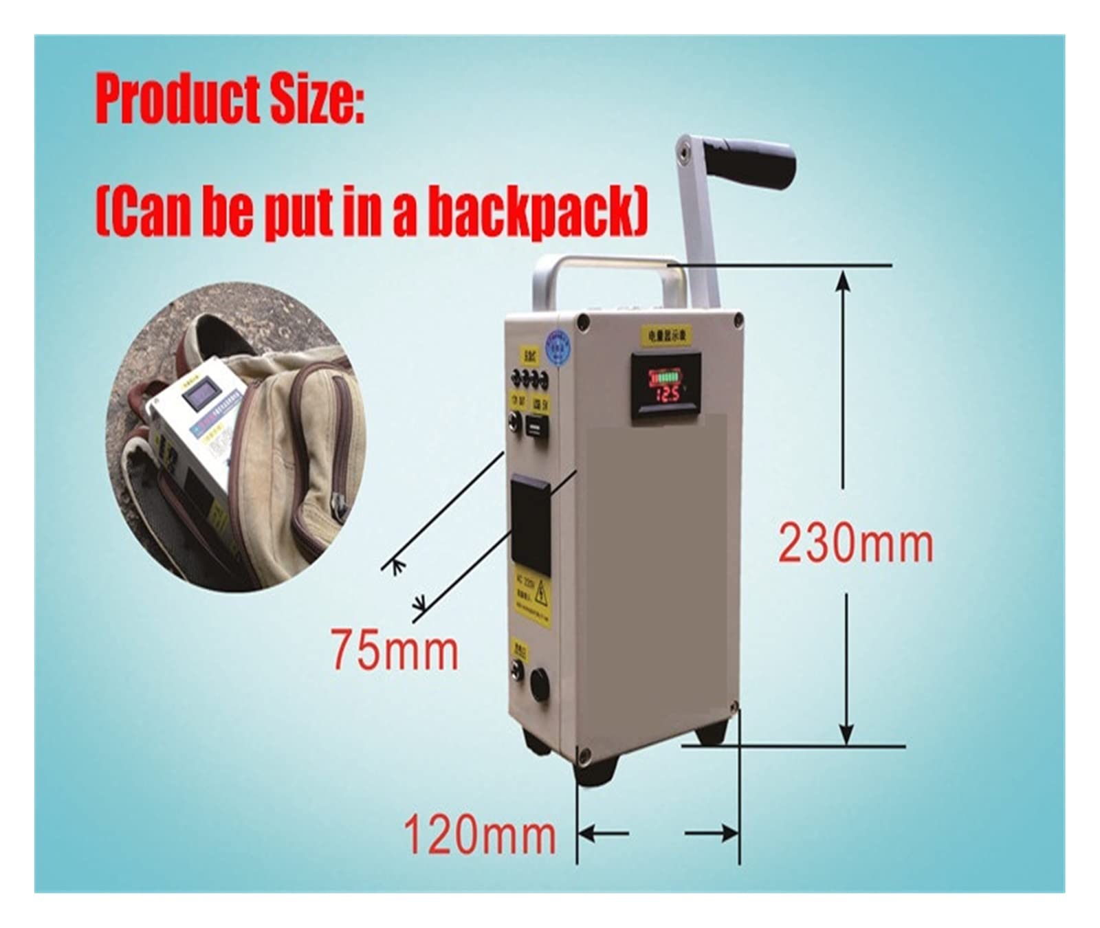 Générateur à manivelle 150W Batterie Externe Haute Puissance Grande capacité Maison extérieure 12V éclairage Champ Alimentation Mobile pour Le Camping